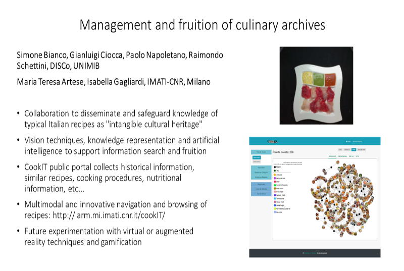 Management and fruition of culinary archives